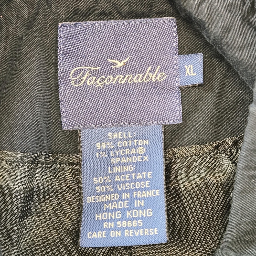 Façonnable Jacket Womens XL Blue Cotton Blend Twill Collared Lined Pockets - Picture 4 of 11